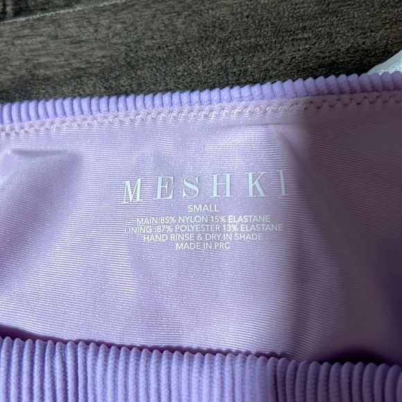 MESHKI Swim Purple High Waist High Cut Bottoms NEW - Picture 5 of 5